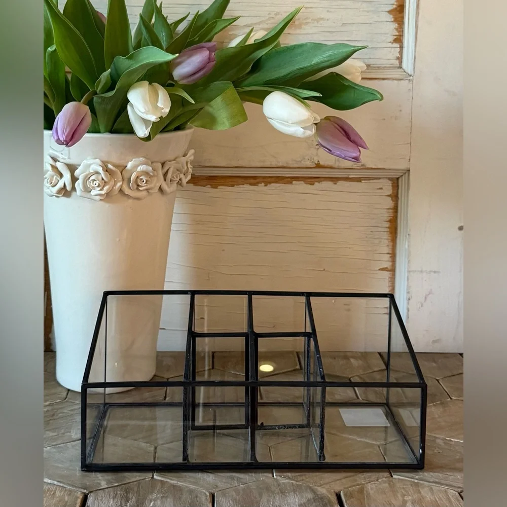 NEW! Threshold Glass & Metal Vanity Organizer